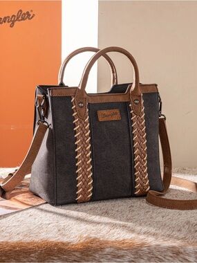 Wrangler Montana West Braided Whipstitch Small Tote Crossbody Bag / BRAND NEW